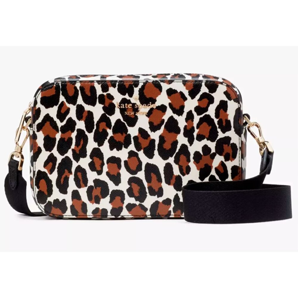 S Kate Spade Madison Leopard Crossbody KI377 Animal Print Cheetah NWT Leopardo